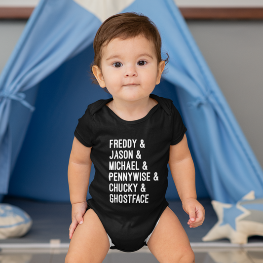 HORROR ICONS BABY BODYSUIT IN BLACK - BAT BABIES