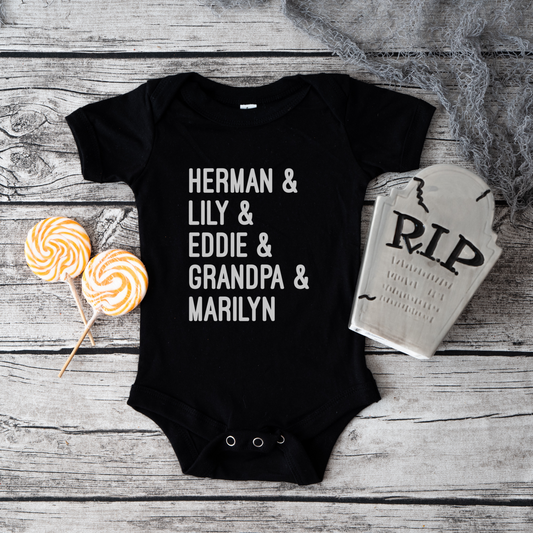 MUNSTERS INSPIRED BABY BODYSUIT IN BLACK - BAT BABIES