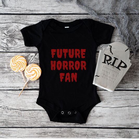 FUTURE HORROR FAN BABY BODYSUIT IN BLACK - BAT BABIES