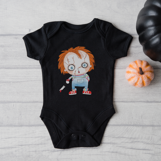 CHILD’S PLAY INSPIRED BABY BODYSUIT IN BLACK - BAT BABIES